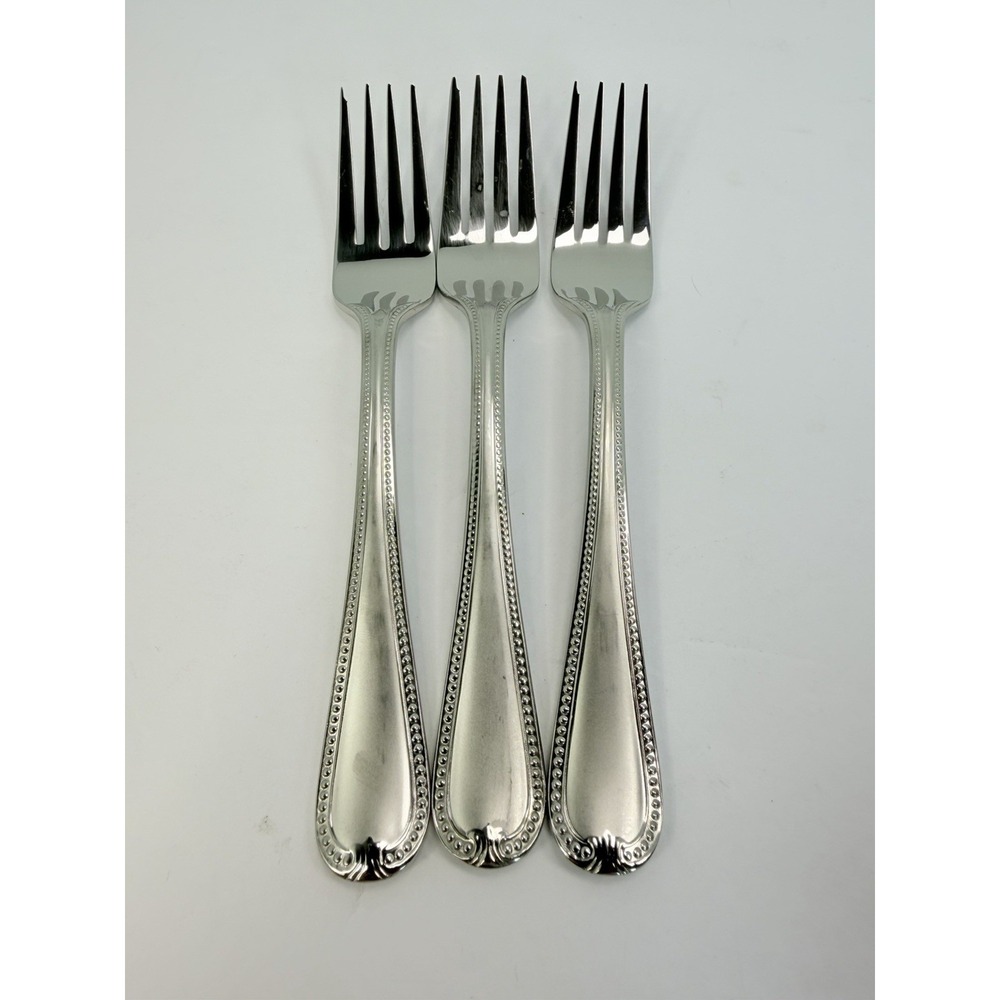 Lenox Vintage Jewel Frosted 3 Salad Forks Frosted 18/10 Stainless Flatware #2
